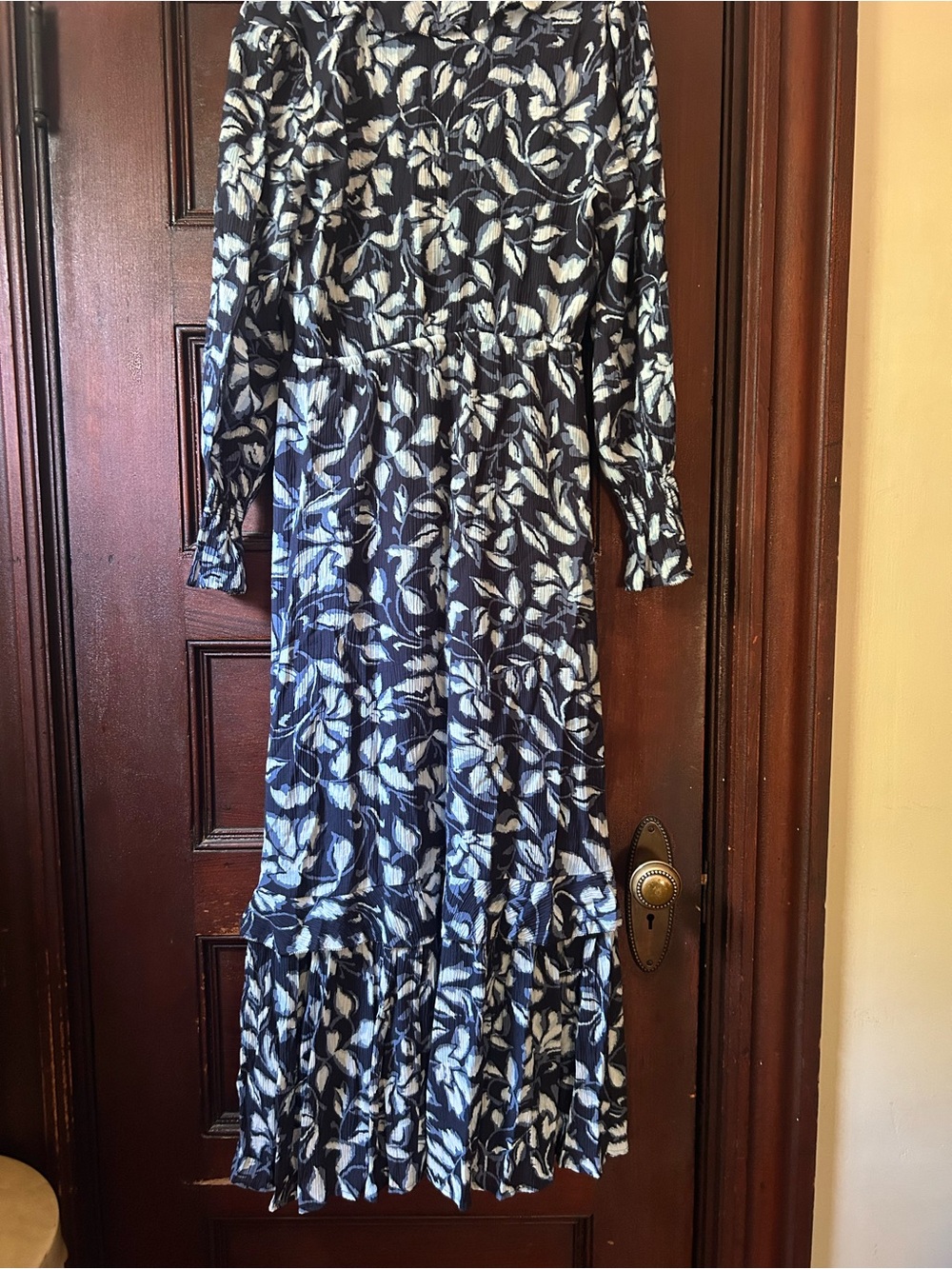 Rails Betty Dress in Navy Jasmine Size Small Floral Ruffle Long Sleeve Midi - Picture 8 of 11